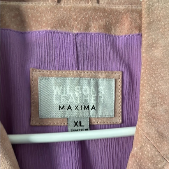 Wilsons Leather MAXIMA Dusty RoseSoft Leather Suede Jacket Size X-Large EUC - Picture 2 of 6
